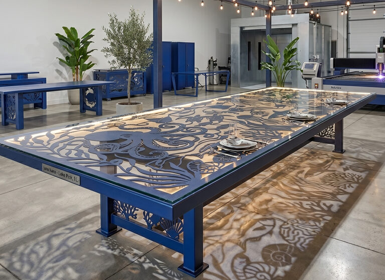 table-metal-floowers